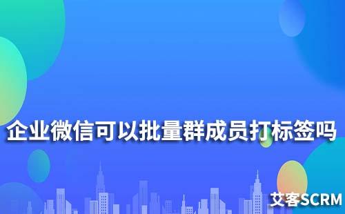 企業(yè)微信可以批量給群成員打標(biāo)簽嗎